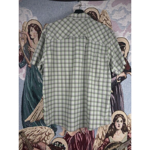 HOWLER BROS Plaid Long Sleeve Button Front Shirt Men's lg Nylon Poly - Picture 8 of 9